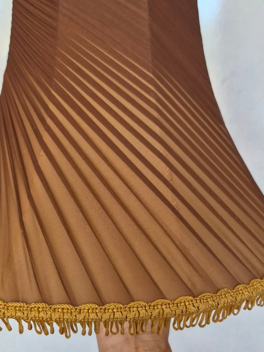 Rich, Warm Cocoa Brown Pleated Bell Shape Lampshade